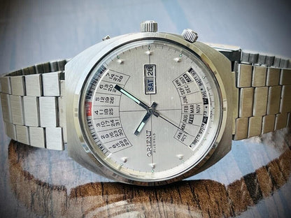 Vintage Orient Perpetual Calendar Automatic 42mm Mens Watch, Japan - Grab A Watch Co