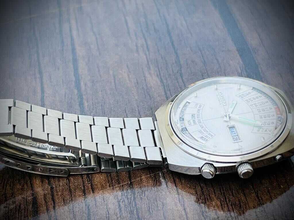 Vintage Orient Perpetual Calendar Automatic 42mm Mens Watch, Japan - Grab A Watch Co