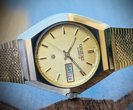Vintage Orient Quartz 36mm Mens Watch, Perfect, Japan Made - Grab A Watch Co
