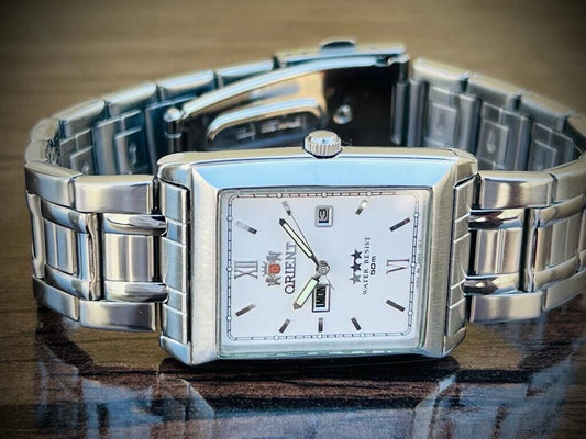 Vintage Orient Tank 50m 3 Star Quartz Japan Made 30mm, Rare - Grab A Watch Co