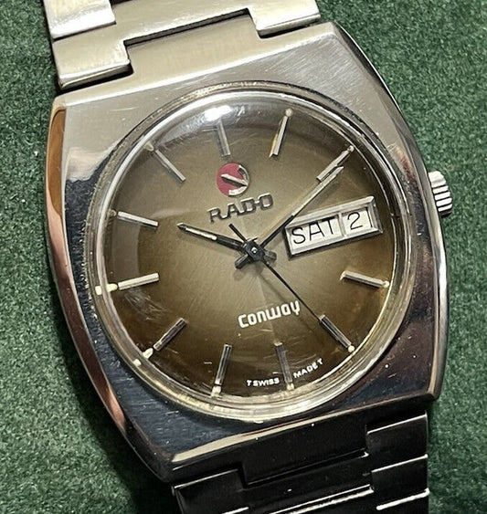 Vintage Rado CONWAY Rare Automatic Gents Watch, 35mm MensWatch, Swiss Made - Grab A Watch Co