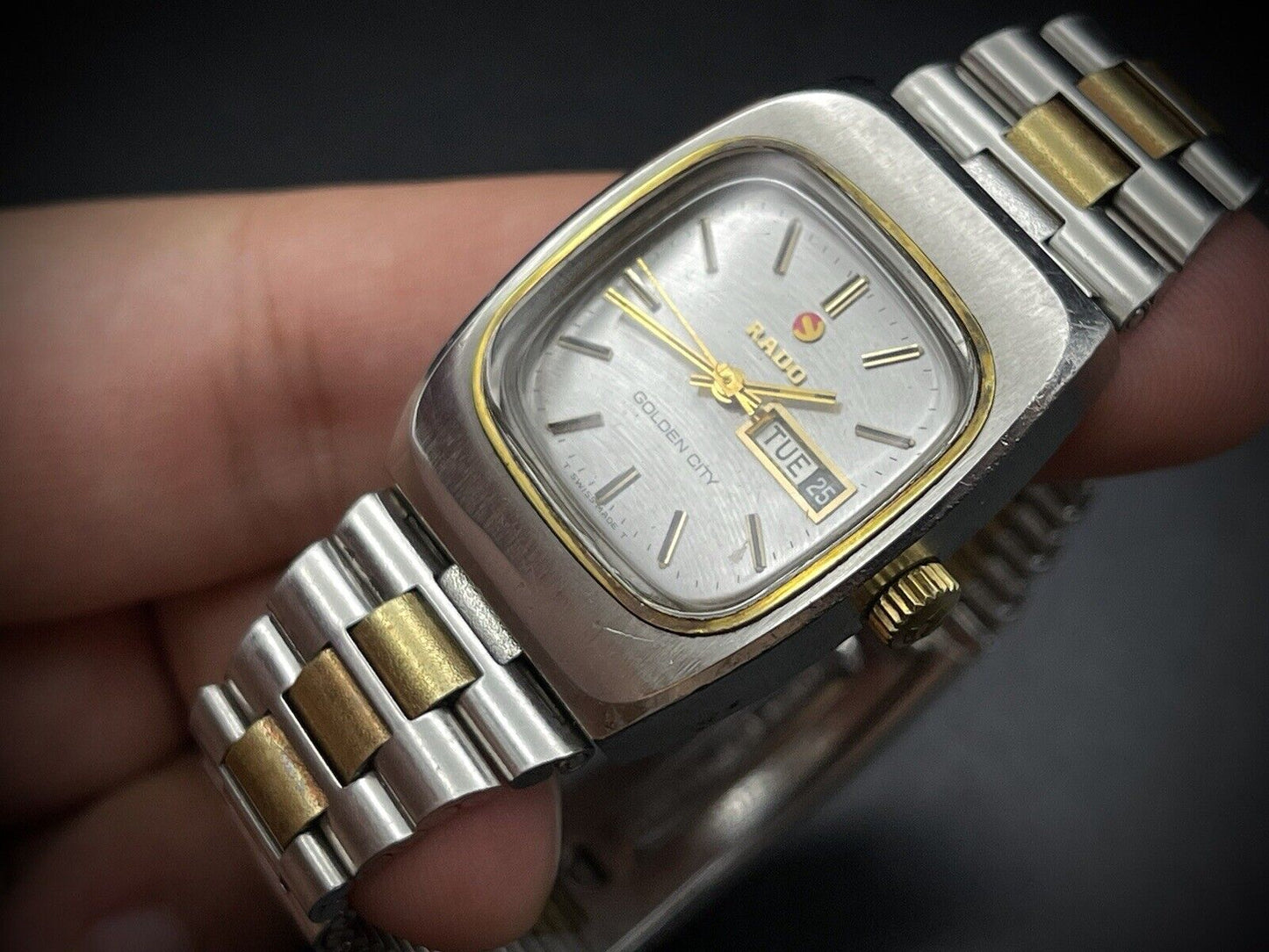 Vintage Rado Golden City Automatic Silver Dial, 27mm Unisex Watch, Swiss Made - Grab A Watch Co