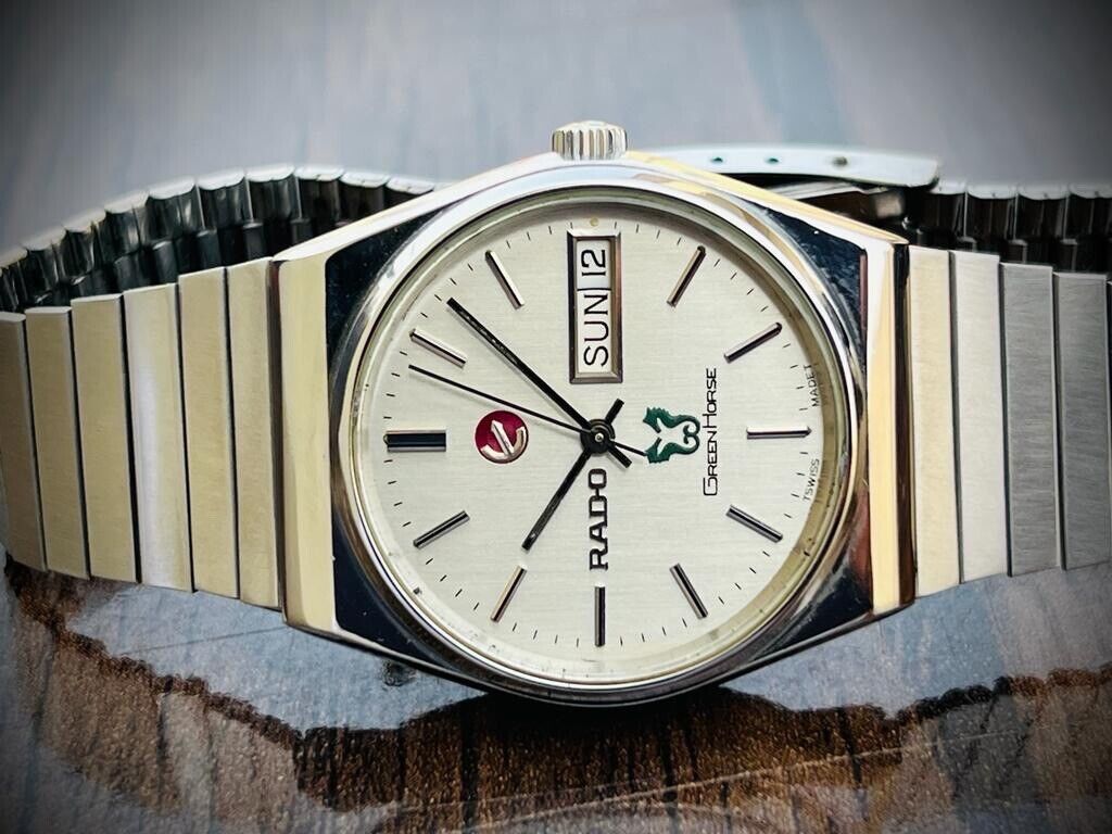 Vintage Rado Green Horse 34mm Automatic Gents Watch, Swiss Made, Perfect - Grab A Watch Co