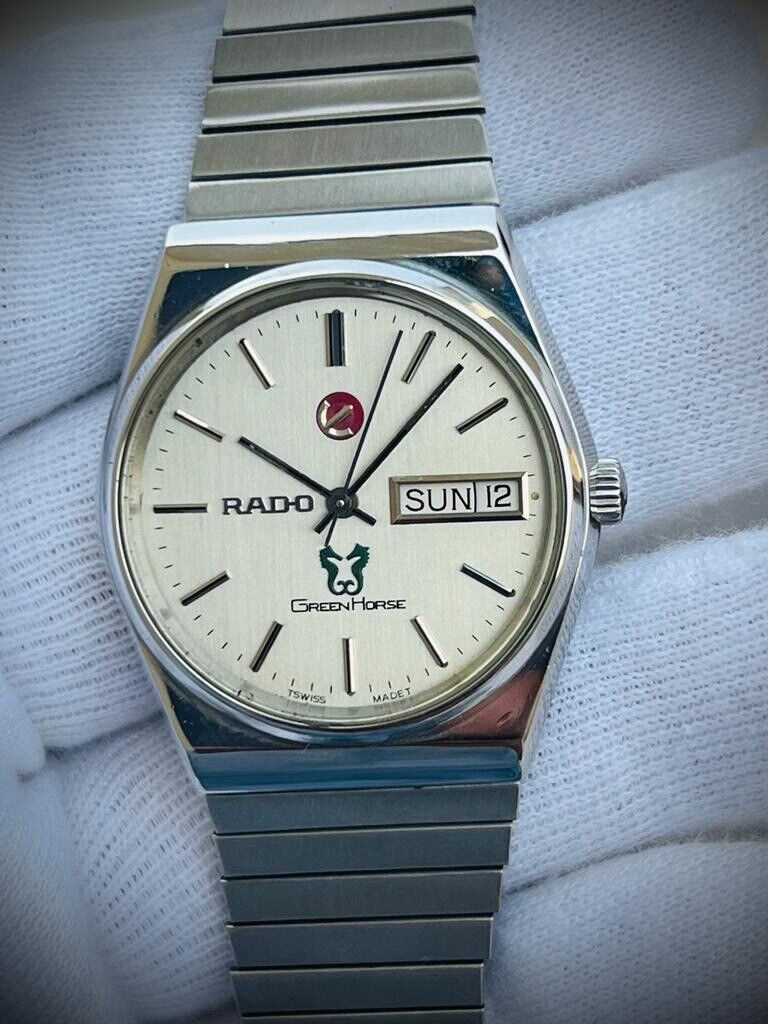 Vintage Rado Green Horse 34mm Automatic Gents Watch, Swiss Made, Perfect - Grab A Watch Co