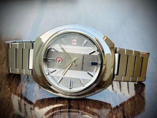 Vintage Rado MatterHorn NOS 39mm Automatic Gents Watch, Swiss Made - Grab A Watch Co