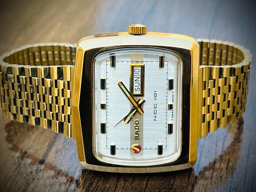 Vintage Rado NCC 101 TV Shape Jumbo Automatic Gents Watch, Swiss Made, Perfect - Grab A Watch Co