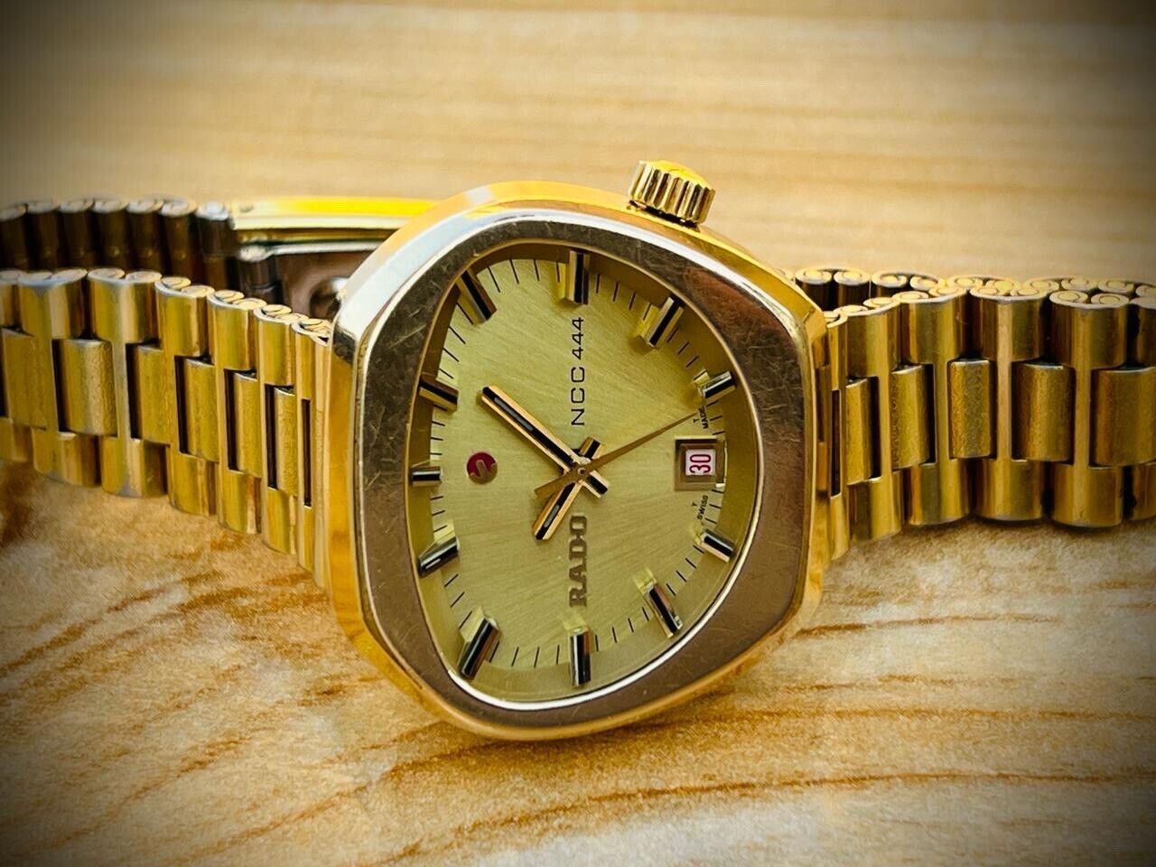 Vintage Rado NCC 444 Gold Automatic Ladies Watch, Swiss 30mm NOS - Grab A Watch Co