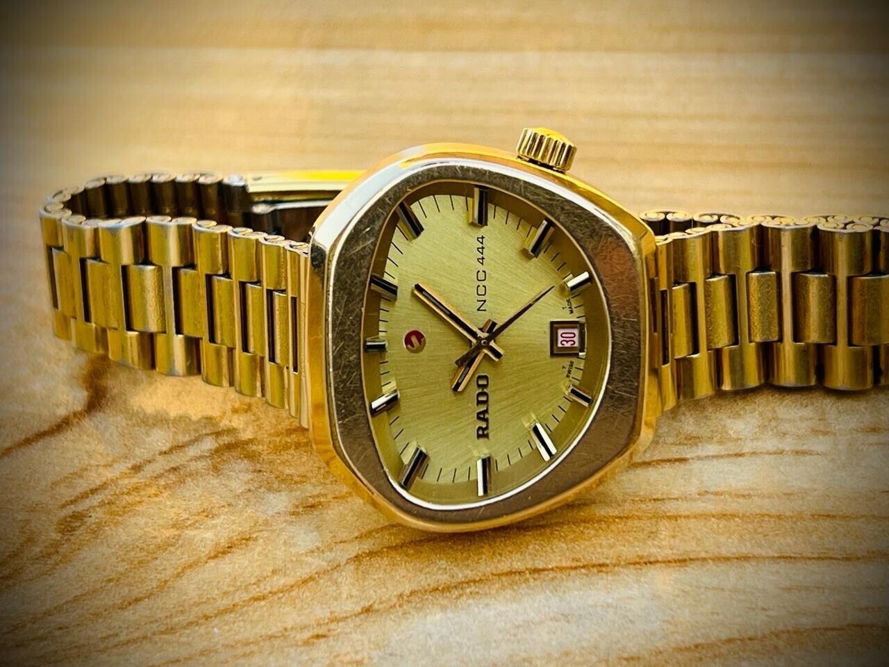 Vintage Rado NCC 444 Gold Automatic Ladies Watch, Swiss 30mm NOS - Grab A Watch Co