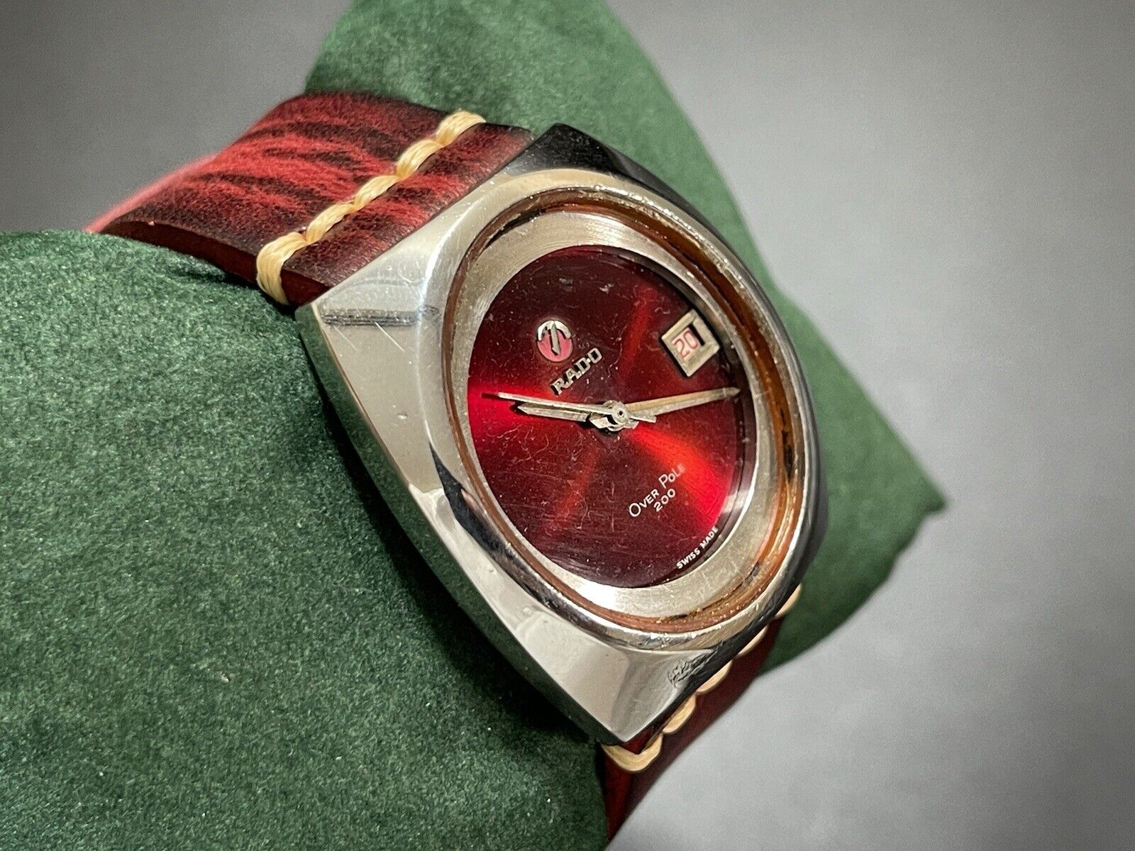 Vintage Rado Over Pole 200 Ruby Red Dial , ETA 2824 Automatic Gents Watch - Grab A Watch Co