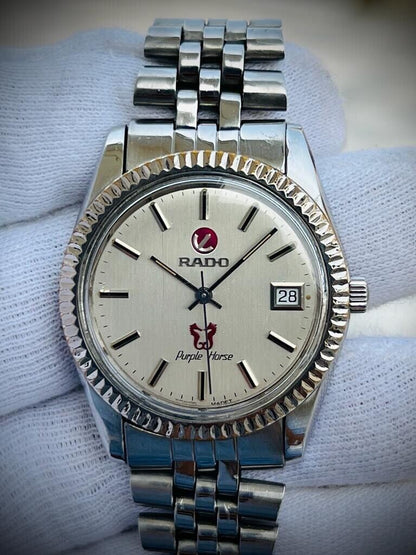 Vintage Rado Purple Horse Datejust Jubilee 37mm Automatic Gents Watch, Swiss - Grab A Watch Co