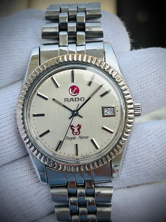 Vintage Rado Purple Horse Datejust Jubilee 37mm Automatic Gents Watch, Swiss - Grab A Watch Co
