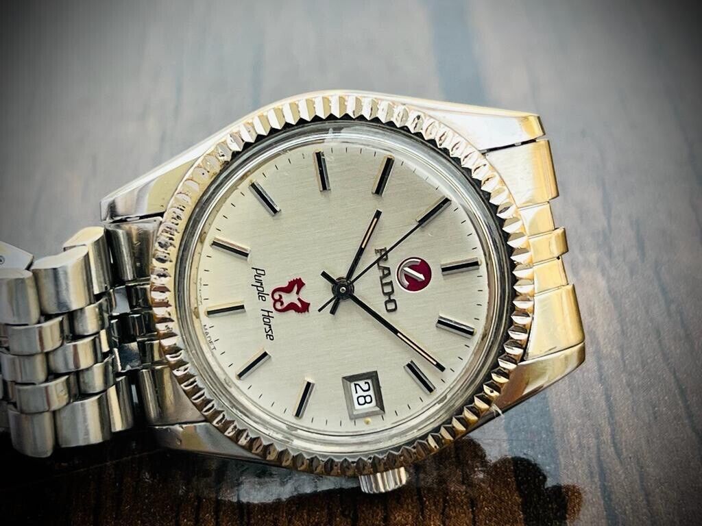 Vintage Rado Purple Horse Datejust Jubilee 37mm Automatic Gents Watch, Swiss - Grab A Watch Co