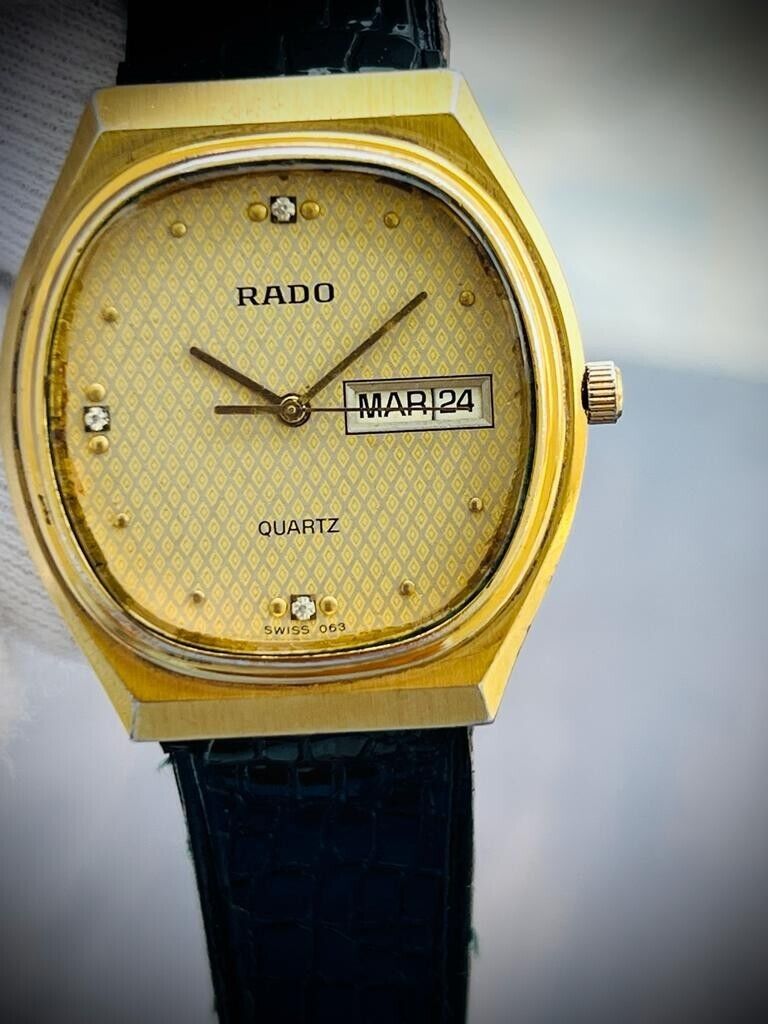 Vintage Rado Quartz Dress Watch, 34mm Gents Watch, Gift, Swiss Made - Grab A Watch Co