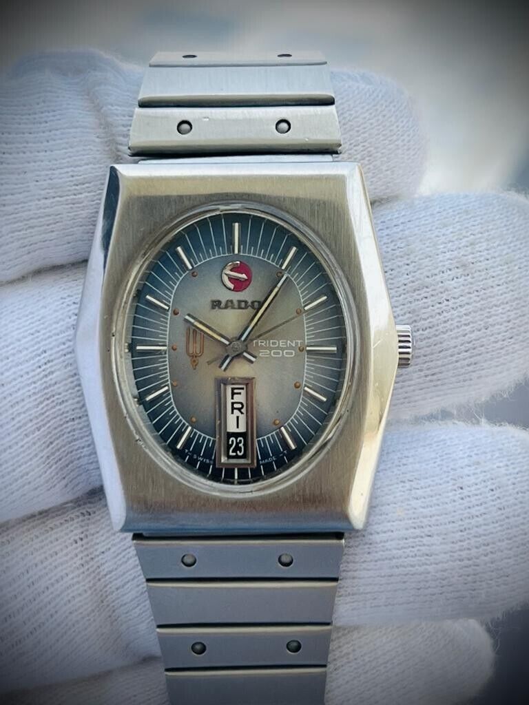 Vintage Rado Trident 200 Automatic Rectangle 33mm Gents Watch, Swiss Made - Grab A Watch Co