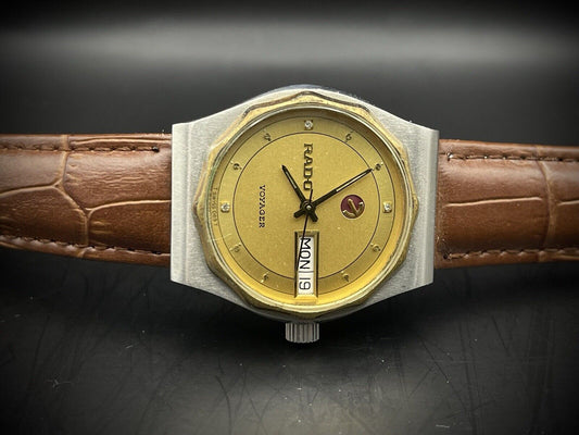 Vintage Rado Voyager Diamond Dial Rare Automatic Gents Watch 31mm, Swiss Made - Grab A Watch Co