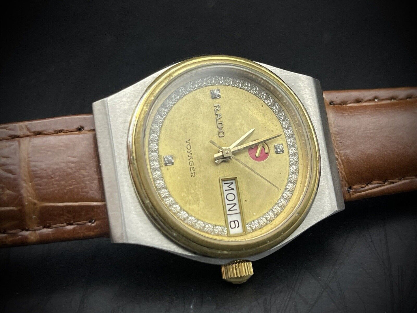 Vintage Rado Voyager Diamond Dial Rare Automatic Gents Watch 31mm, Swiss Made - Grab A Watch Co