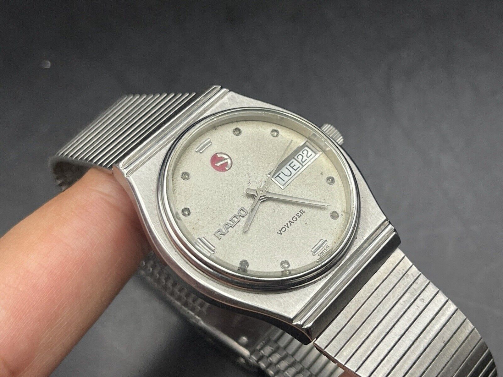 Vintage Rado Voyager Grey Dial Automatic Gents Watch, 35mm, Swiss Made - Grab A Watch Co