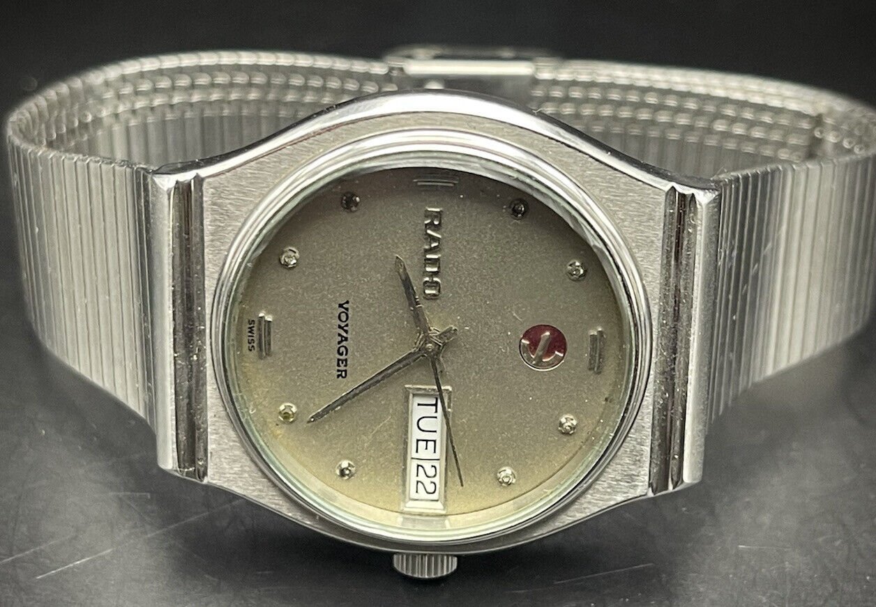 Vintage Rado Voyager Grey Dial Automatic Gents Watch, 35mm, Swiss Made - Grab A Watch Co