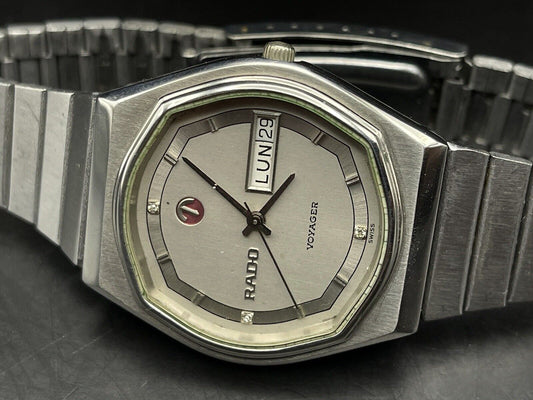 Vintage Rado Voyager Grey Dial Automatic Gents Watch, 38mm, Gift Watch, Swiss - Grab A Watch Co