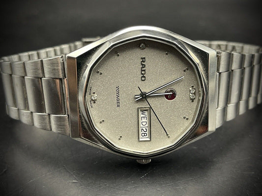 Vintage Rado Voyager Grey Dial Automatic Gents Watch, 38mm, Gift Watch, Swiss - Grab A Watch Co