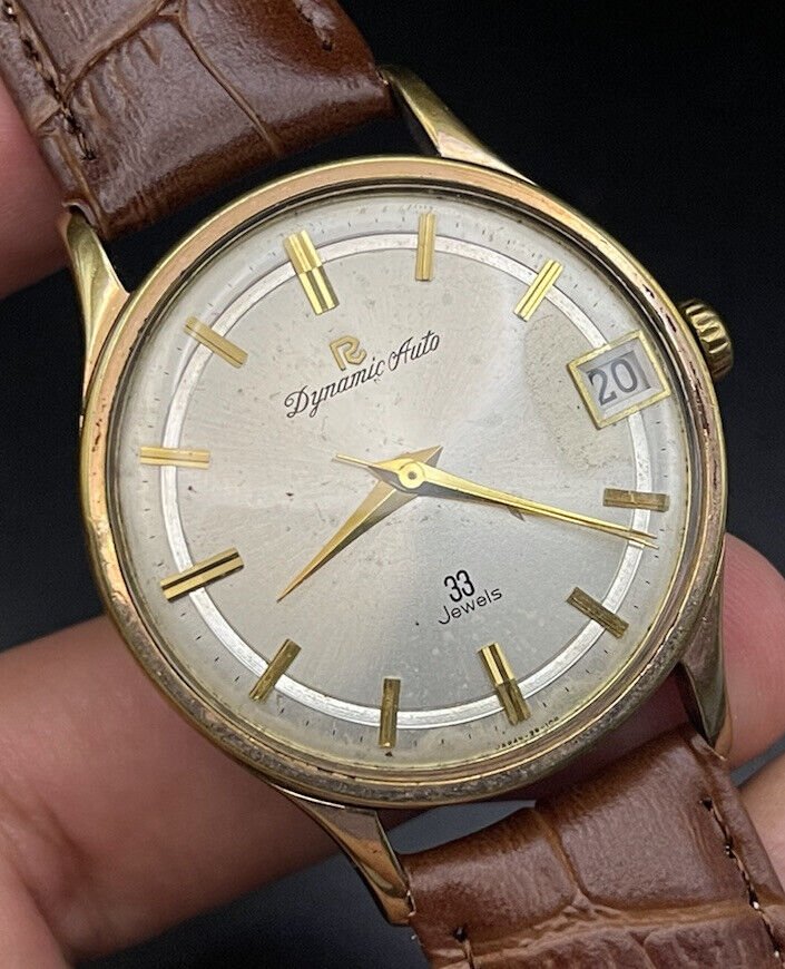 Vintage Ricoh Dynamic 33 Jewels Gold Automatic Gents Watch, 36mm - Grab A Watch Co