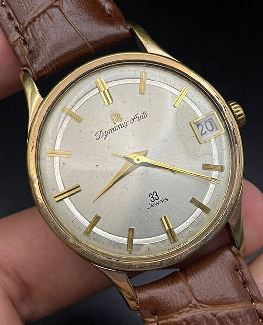 Vintage Ricoh Dynamic 33 Jewels Gold Automatic Gents Watch, 36mm - Grab A Watch Co