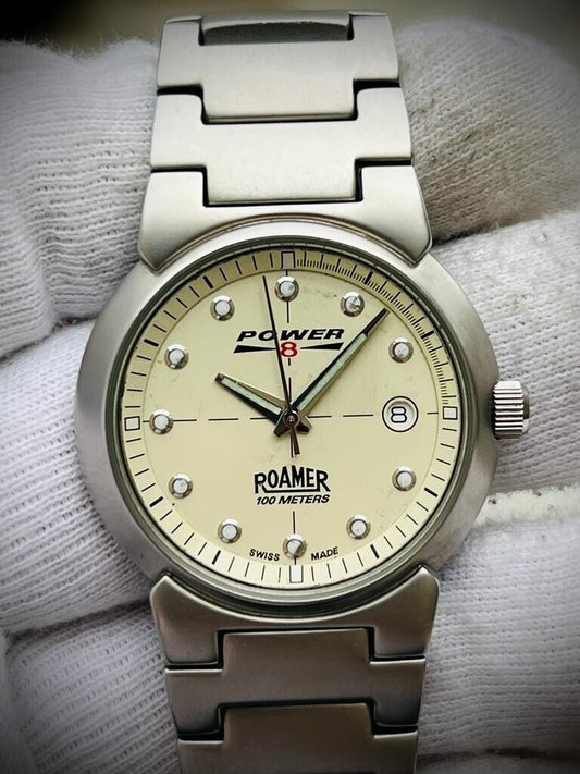 Vintage Roamer Power 8 100m Quartz Mens Watch 37mm, Swiss Made - Grab A Watch Co