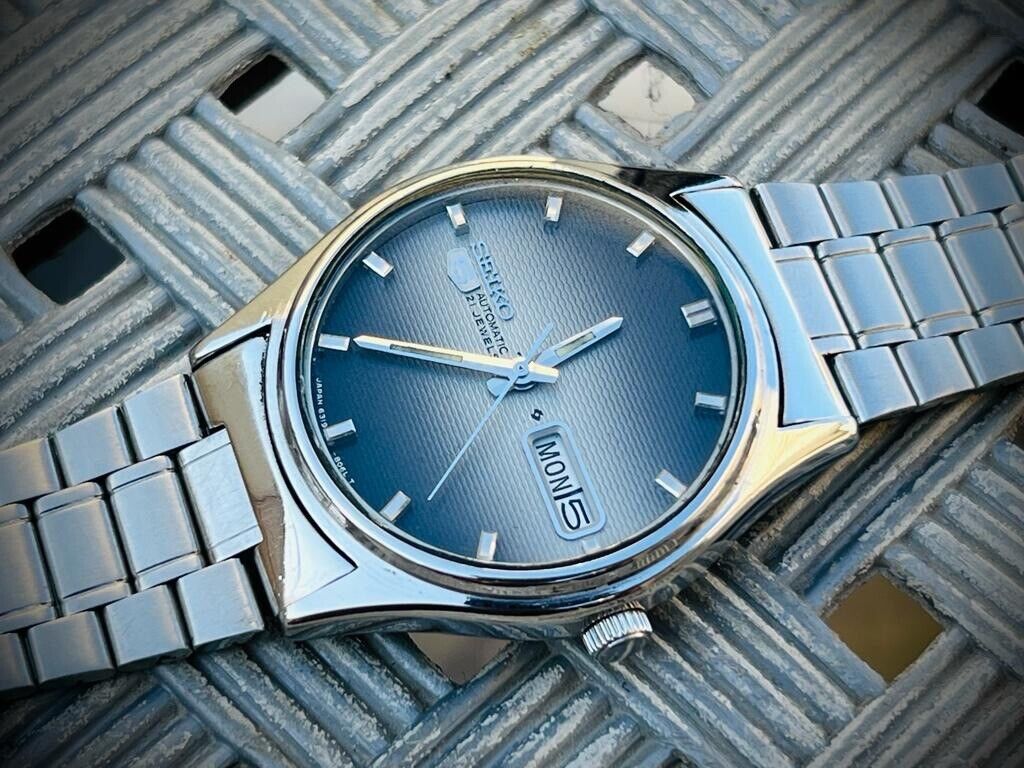 Vintage Seiko 5 Automatic 17 Jewels Grey&Black dial Ref:6319-8060 36mm Japan - Grab A Watch Co