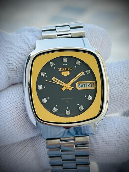 Vintage Seiko 5 Automatic Diamond Dial, 7009-5140, 38mm, Mens Watch, Japan Made - Grab A Watch Co