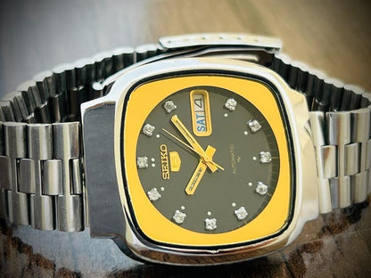 Vintage Seiko 5 Automatic Diamond Dial, 7009-5140, 38mm, Mens Watch, Japan Made - Grab A Watch Co