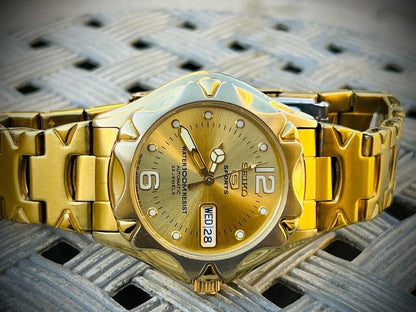 Vintage Seiko 5 Sports 100m 23 Jewels 7S36-00M0 Gents Watch, Japan made 38mm - Grab A Watch Co