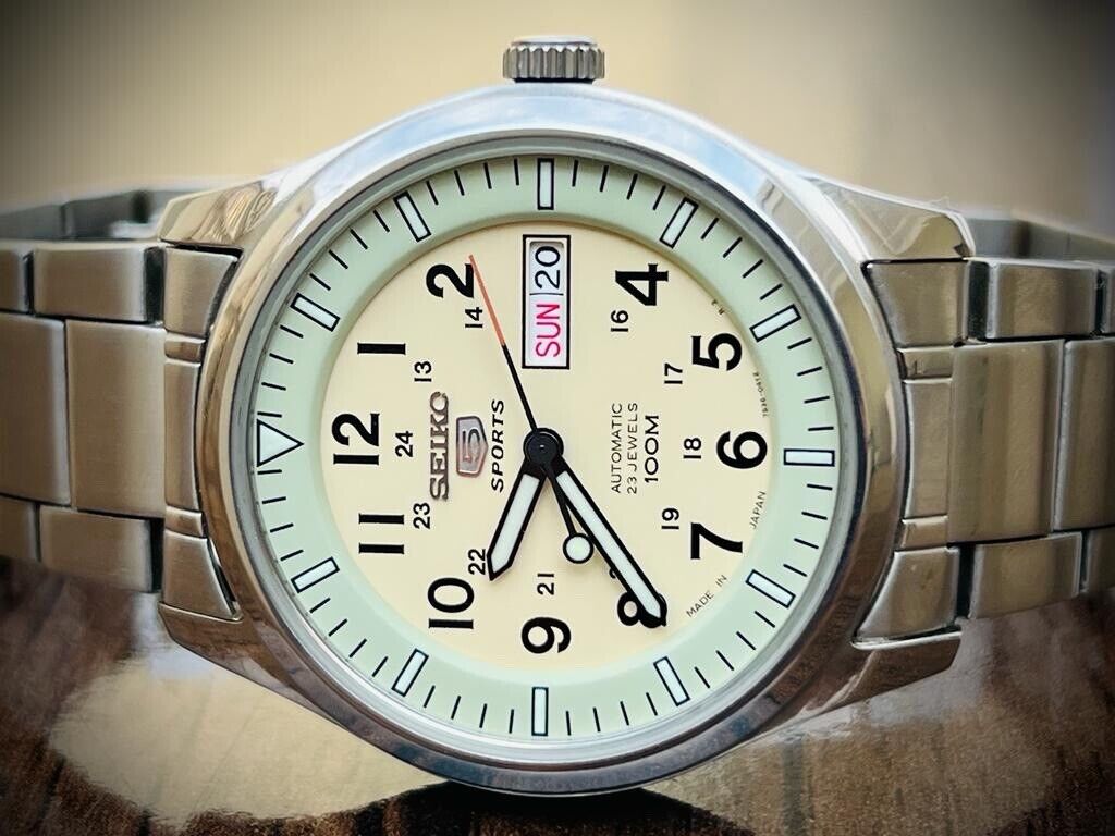 Vintage Seiko 5 Sports 100m Radium Dial 7S36-03E0 Gents Watch, Japan made 42mm - Grab A Watch Co