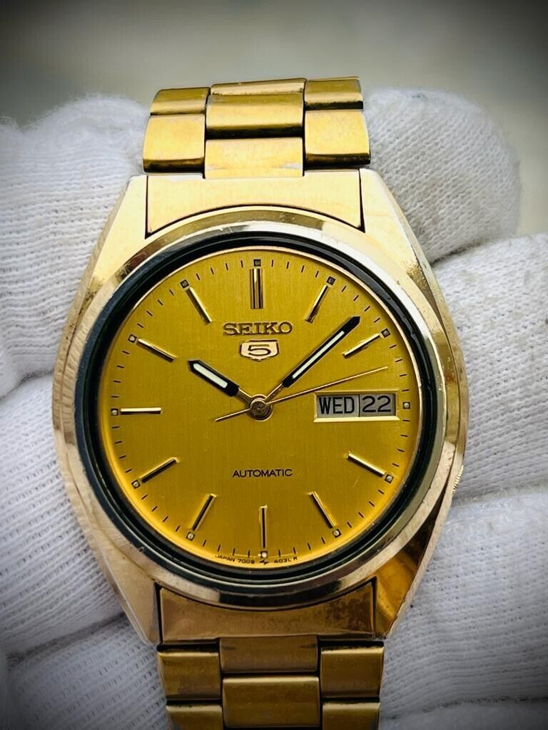 Vintage Seiko Automatic All Gold 7009-3041 Men’s Watch 38mm, Japan Made - Grab A Watch Co