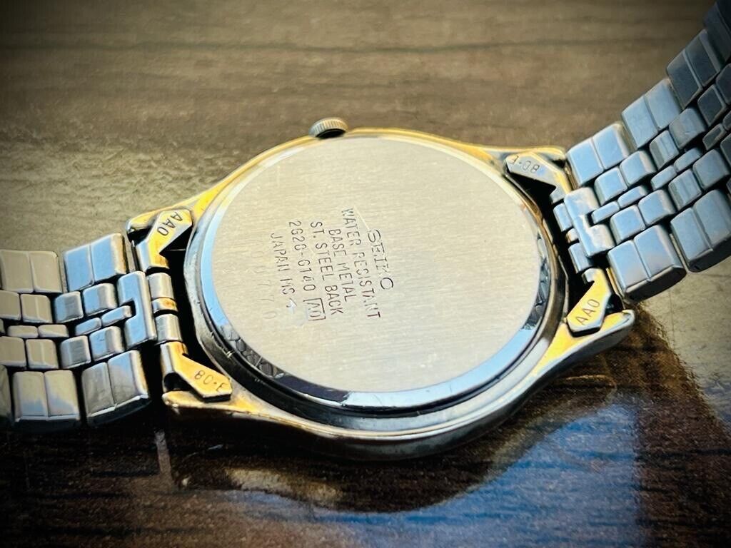 Vintage Seiko Avenue Sub Second Quartz 31mm Mens Watch, 2628-6140, Gold Plated - Grab A Watch Co