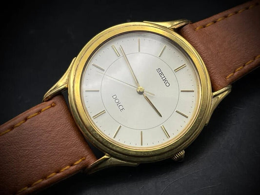 Vintage Seiko Dolce Quartz Slim 34mm Gents Watch, Japan made - Grab A Watch Co