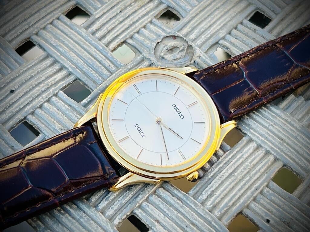 Vintage Seiko Dolce Quartz Slim 34mm Gents Watch, Japan made - Grab A Watch Co