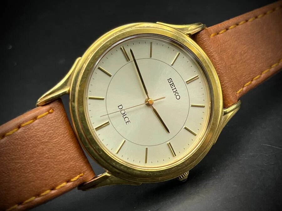 Vintage Seiko Dolce Quartz Slim 34mm Gents Watch, Japan made - Grab A Watch Co