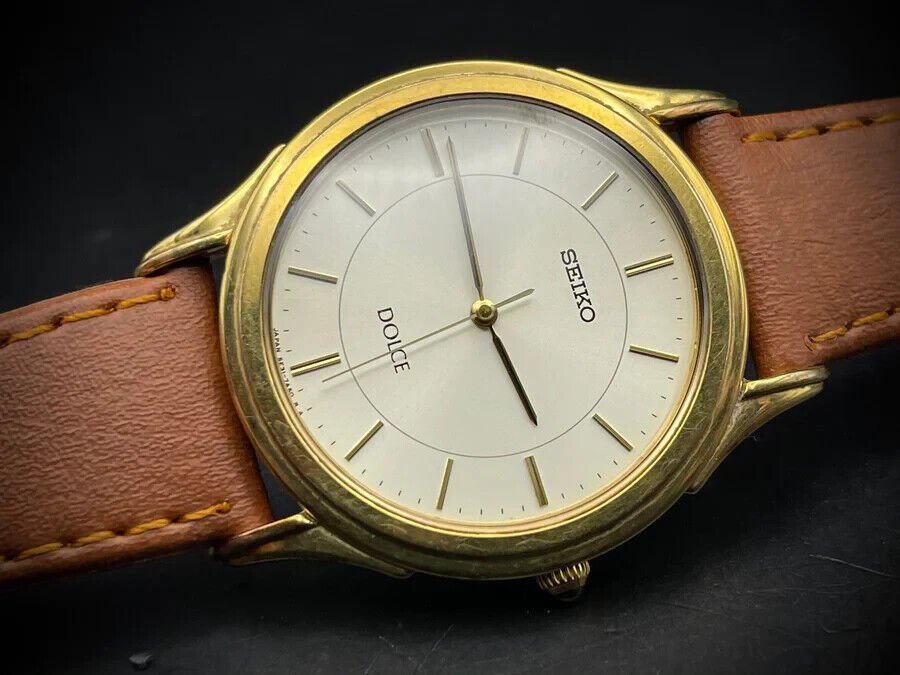 Vintage Seiko Dolce Quartz Slim 34mm Gents Watch, Japan made - Grab A Watch Co