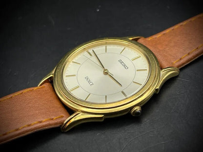 Vintage Seiko Dolce Quartz Slim 34mm Gents Watch, Japan made - Grab A Watch Co