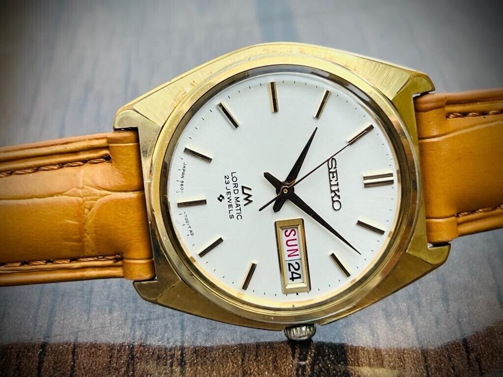 Vintage Seiko LM Automatic 23 Jewels Gents Watch, 5606-7000 Japan Made, Perfect - Grab A Watch Co