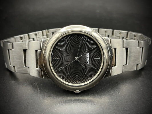 Vintage Seiko Spider Web Dial Rare Quartz Slim 34mm Gents Watch, Japan Made - Grab A Watch Co