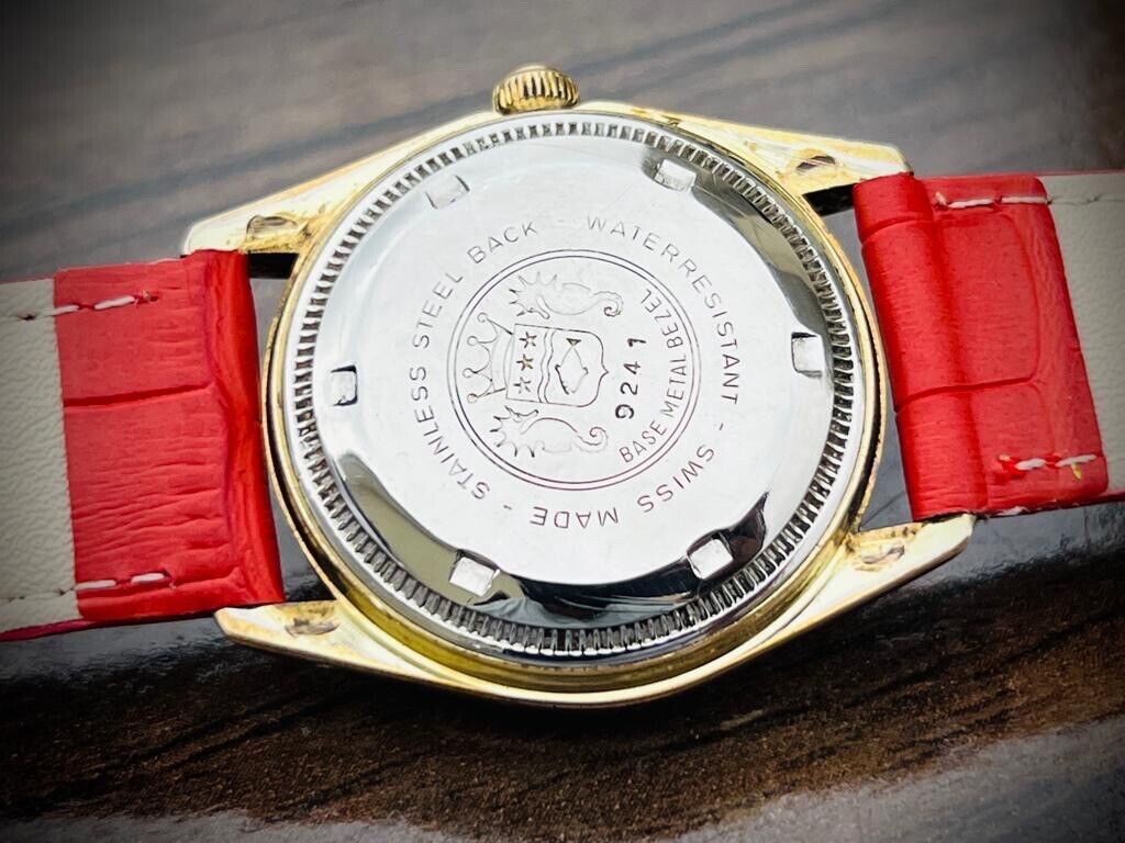 Vintage Sicura President Orange Diamond Dial Automatic 36mm Mens Watch, Rare - Grab A Watch Co
