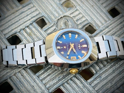 Vintage Technos Ladies Automatic Purple & Blue dial Swiss Made, Rare - Grab A Watch Co