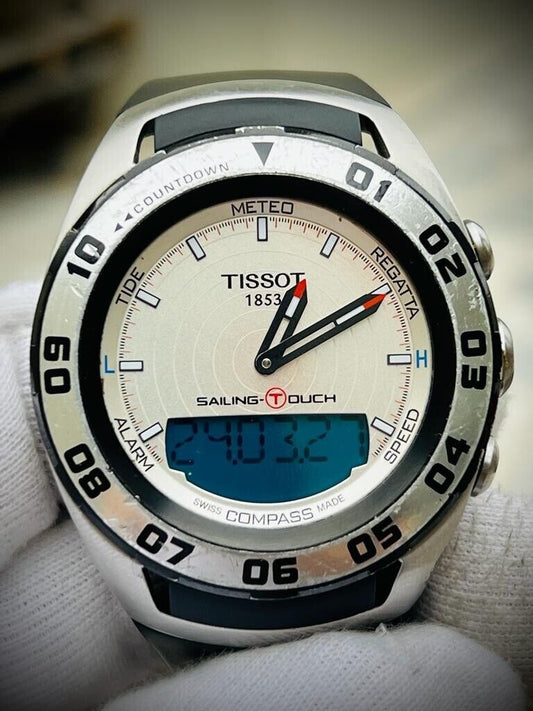 Vintage Tissot T-Touch Quartz Digital 46mm Mens Watch, Swiss, Sapphire Glass - Grab A Watch Co