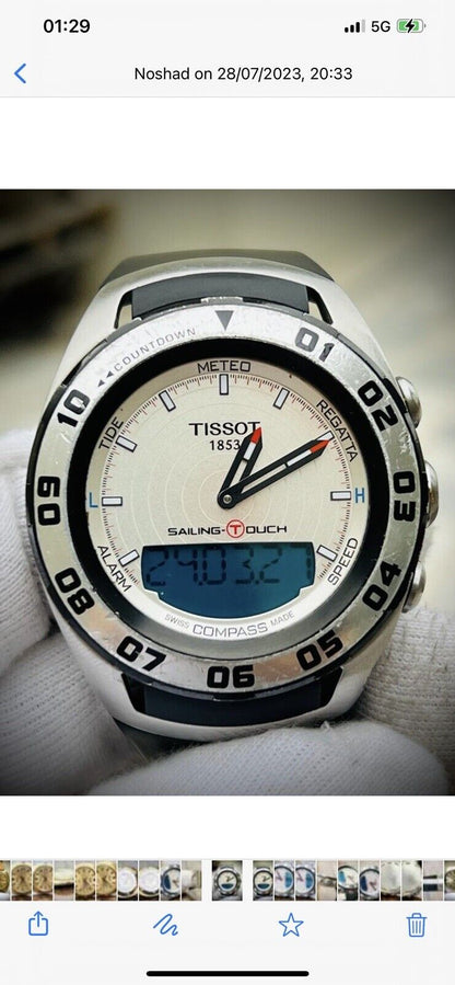 Vintage Tissot T-Touch Quartz Digital 46mm Mens Watch, Swiss, Sapphire Glass - Grab A Watch Co