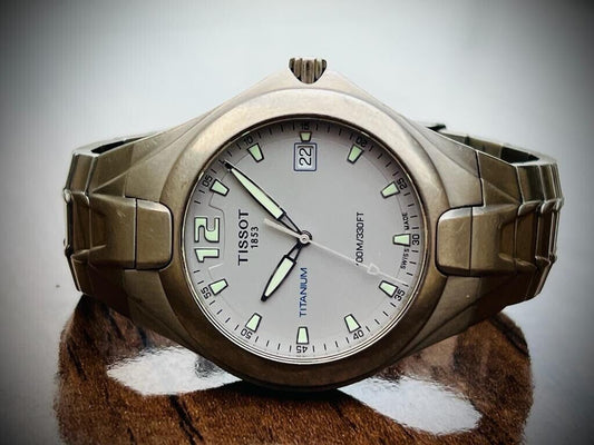 Vintage Tissot Titanium 100m Quartz Gents Watch T760, Perfect 41mm Swiss Made - Grab A Watch Co
