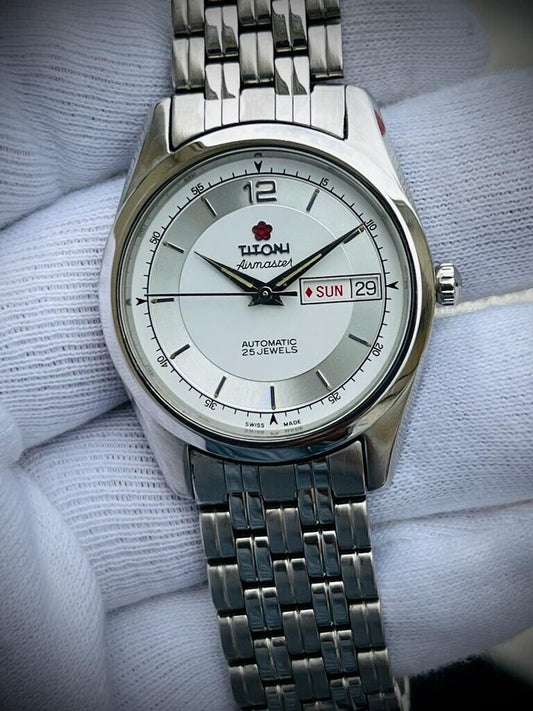 Vintage Titoni Airmaster 35mm 359 NOS Automatic Mens Watch, RARE & PERFECT - Grab A Watch Co