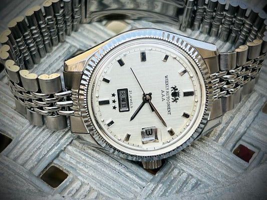 Vintage Weekly Auto Orient AAA 21 Jewels Automatic Beautiful Dial Gents Watch - Grab A Watch Co