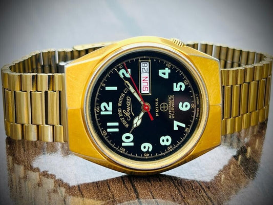 Vintage West End Black Dial Gold Plated 37mm Automatic Gents Watch Swiss,Perfect - Grab A Watch Co