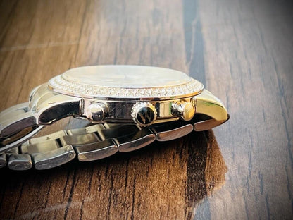 Vintage West End Diamond Bezel Jumbo Chronograph Mens Watch Swiss, Ultra Rare - Grab A Watch Co